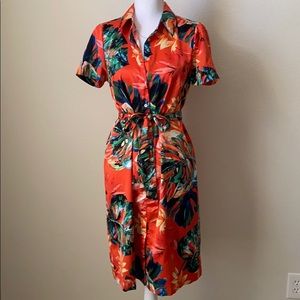 Signature Collection Tropical Print Dress Size M